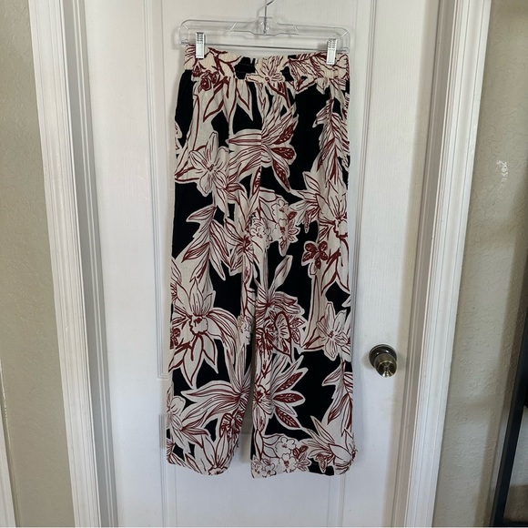 Rachel Zoe Floral Linen Blend – Size Small Wide-Leg Pants - Black&White - Picture 3 of 6